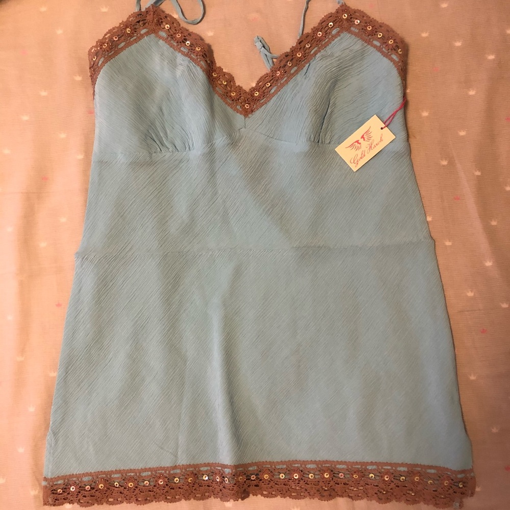 Gold hawk silk cami